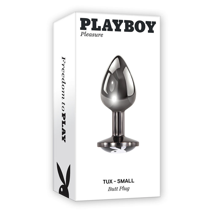 Playboy Tux Small Metal Anal Plug Hematite | Jewel Butt Plug