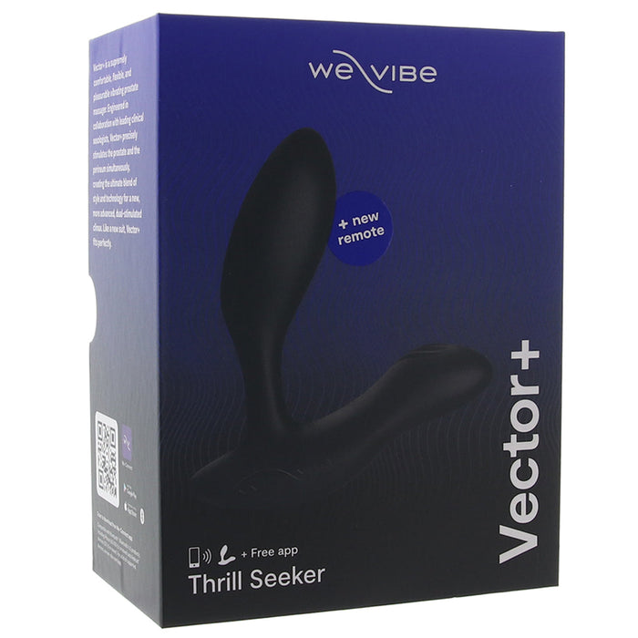 We-Vibe Vector+ Rechargeable Remote-Controlled Silicone Dual Stimulation Prostate Massager Charcoal Black