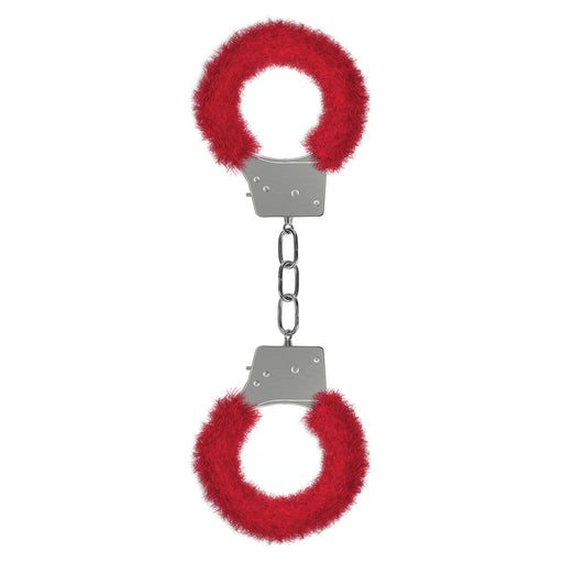 Ouch Beginner's Handcuffs Furry-Red | Bondage Cuffs For Sensual Play | For Couples 