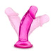B Yours Sweet N Small 4in Dildo W/ Suction Cup Pink - flexible dildo