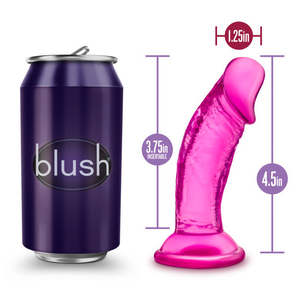 B Yours Sweet N Small 4in Dildo W/ Suction Cup Pink -Suction Small Dildo