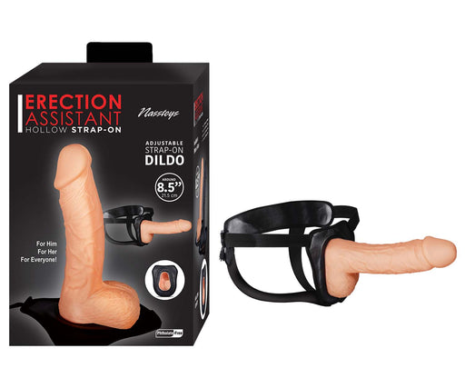 Erection assistant hollow strap on dildo 8.5 inch