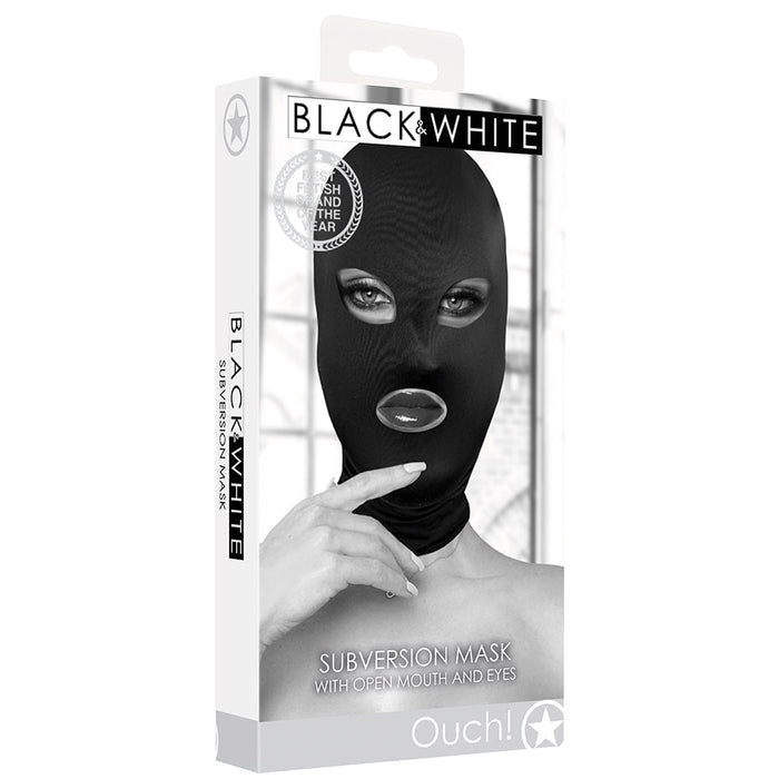 Ouch! Black & White Subversion Mask With Open Mouth And Eye Black