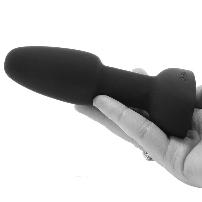 b-Vibe Rimming Petite Rechargeable Remote-Controlled Vibrating Silicone Anal Plug with Rotating Beads Black