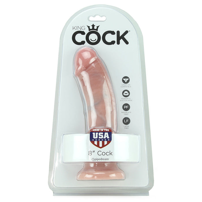 Pipedream King Cock 8 in. Cock Realistic Dildo With Suction Cup Beige