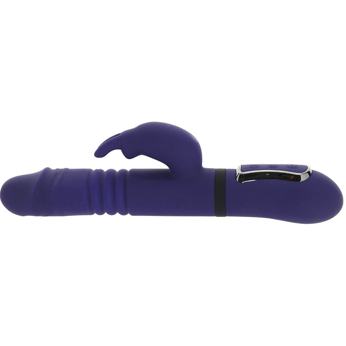 Gender X All In One Rechargeable Thrusting Rotating Silicone Rabbit Vibrator Purple