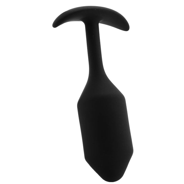 b-Vibe Snug Plug 2 Weighted Silicone Anal Plug Black | Booty Toy