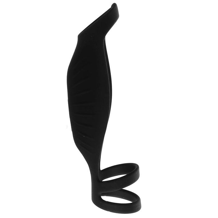 Gender X Rocketeer Rechargeable Triple-Ring Vibrating Silicone Penis Sheath Black