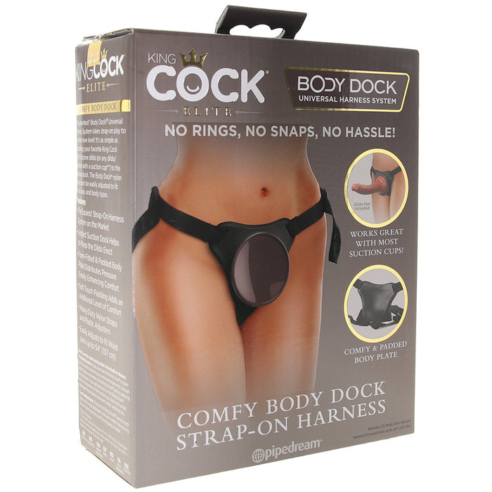 Pipedream King Cock Elite Comfy Body Dock Strap-On Harness Black