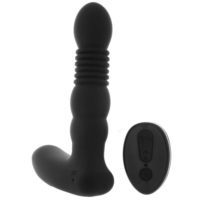 Adam & Eve Rechargeable Remote-Controlled Warming Thrusting Silicone Prostate Stimulator Black