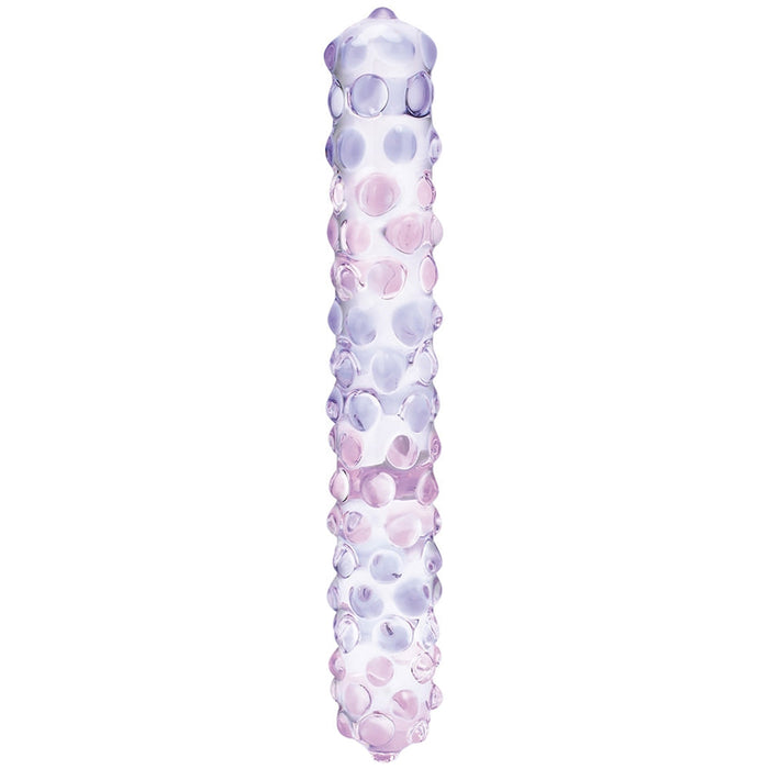 Glas 9 in. Purple Rose Nubby Glass Dildo