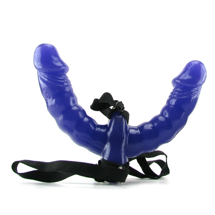 Pipedream Fetish Fantasy Series Double Delight Strap-On With 6 in. Dual-Ended Dildo Purple/Black