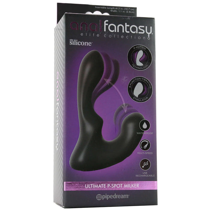 Pipedream Anal Fantasy Elite Collection Rechargeable Vibrating Silicone Ultimate P-Spot Milker Black