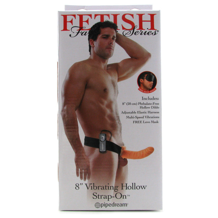 Pipedream Fetish Fantasy Series 8 in. Vibrating Hollow Strap-On Beige/Black