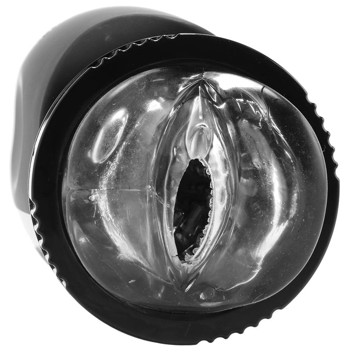 PDX Elite Motobator 2 Rechargeable Thrusting Vibrating Masturbator Clear/Black