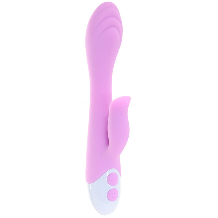 Evolved Pleasing Petal Rechargeable Silicone Flicking Dual Stimulator Light Purple