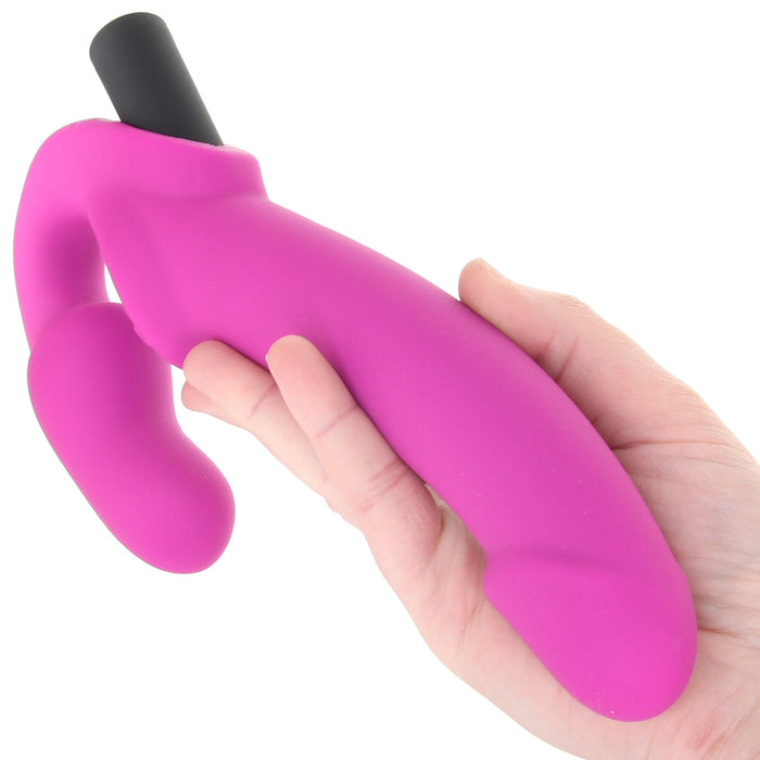 Blush Temptasia Estella 9.5 in. Silicone Strapless Strap-On Dildo with Rechargeable Bullet Vibrator Pink