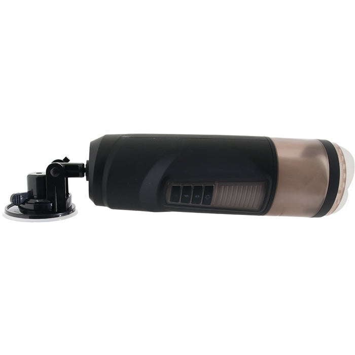 Gender X Message In A Bottle Rechargeable Thrusting Spinning Stroker with Suction Cup Base Black