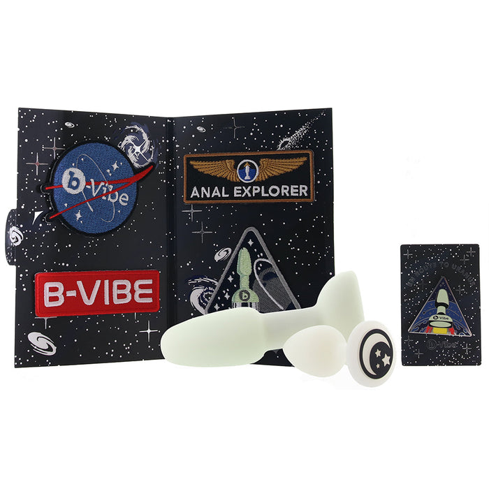 b-Vibe Limited Edition 10-Piece Asstronaut Glow-in-the-Dark Butt Play Set | Anal Kit