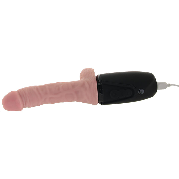 Pipedream King Cock Plus 6.5 in. Thrusting Cock With Balls Rechargeable Realistic Vibrator Beige