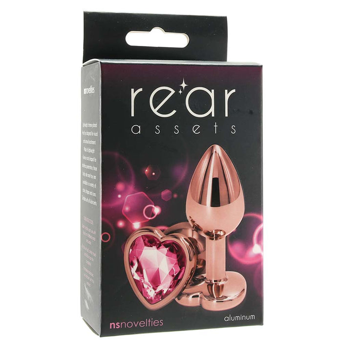 Rear Assets Rose Gold Heart Small Pink | Jewel Butt Plug