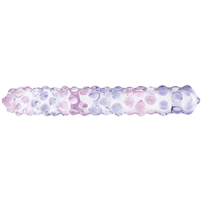 Glas 9 in. Purple Rose Nubby Glass Dildo
