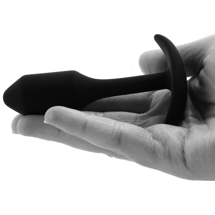 b-Vibe Snug Plug 1 Weighted Silicone Anal Plug Black | Butt Toy | Anal Health