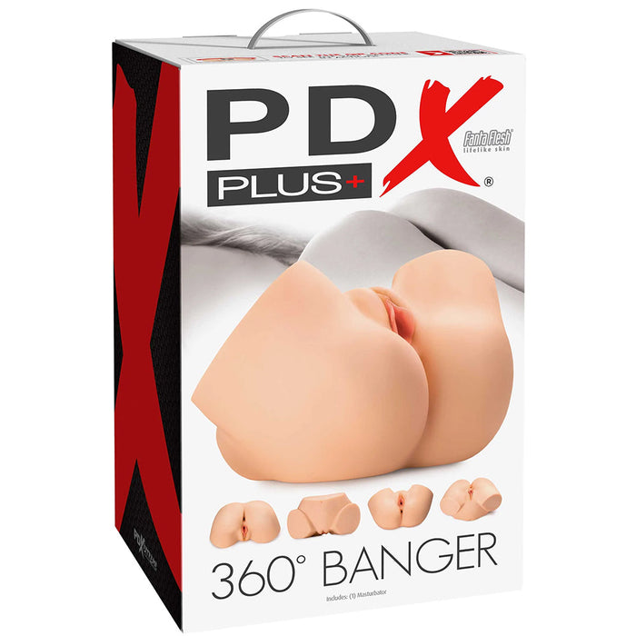 PDX Plus 360º Banger Dual Entry Masturbator Beige