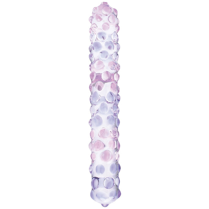 Glas 9 in. Purple Rose Nubby Glass Dildo