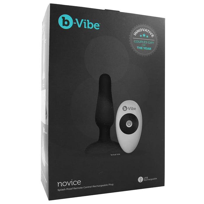 b-Vibe Novice Rechargeable Remote-Controlled Vibrating Silicone Anal Plug Black