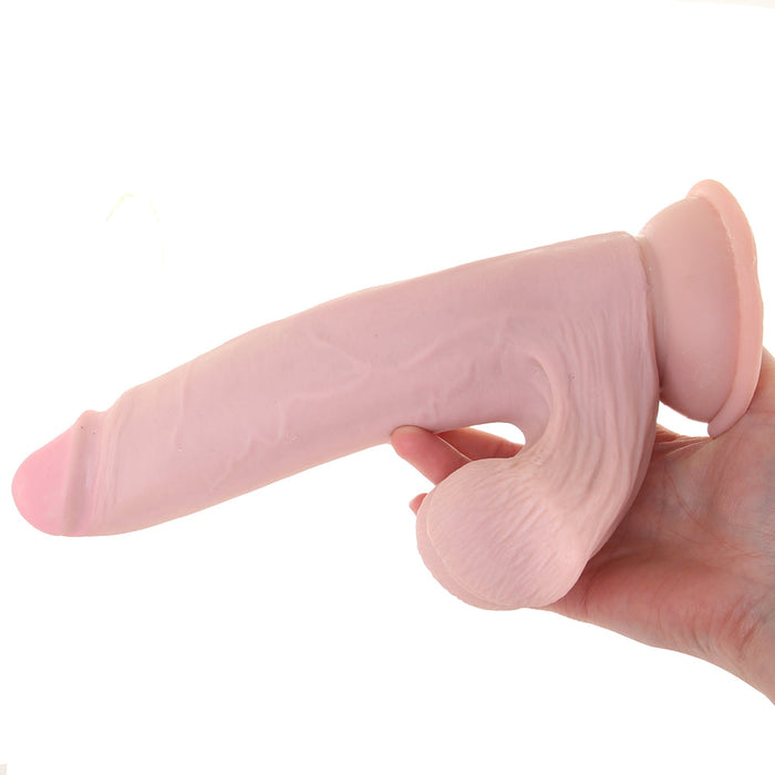 Pipedream King Cock Plus 9 in. Triple Density Cock With Swinging Balls Realistic Suction Cup Dildo Beige