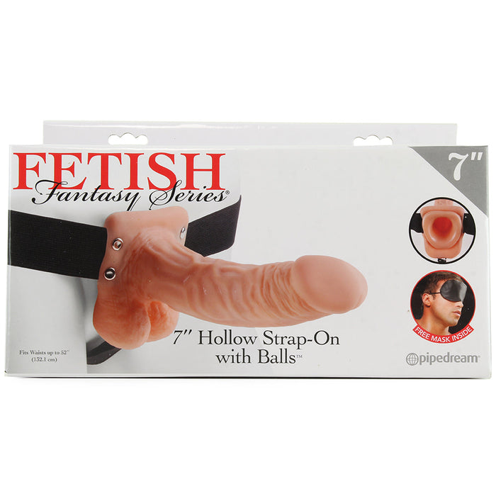 Pipedream Fetish Fantasy Series 7 in. Hollow Strap-On with Balls Beige/Black