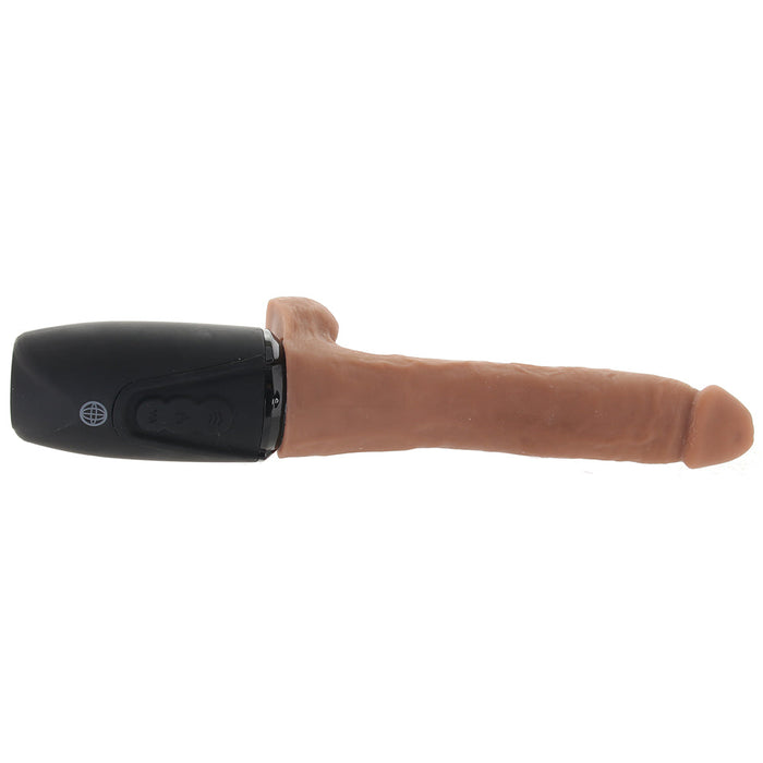 Pipedream King Cock Plus 7.5 in. Thrusting Cock With Balls Rechargeable Realistic Vibrator Brown