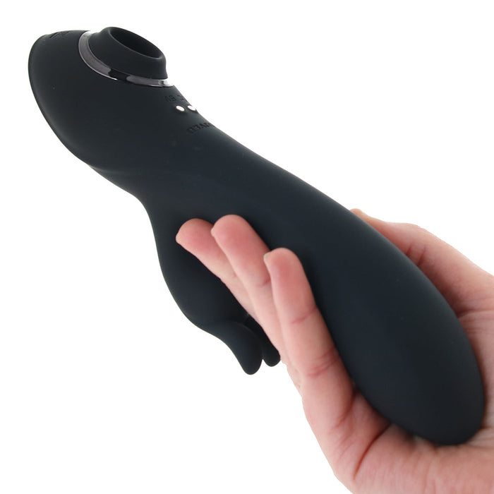 Evolved Rabbit Hole 3-in-1 Rechargeable Triple Stimulation Silicone Suction Vibrator Black