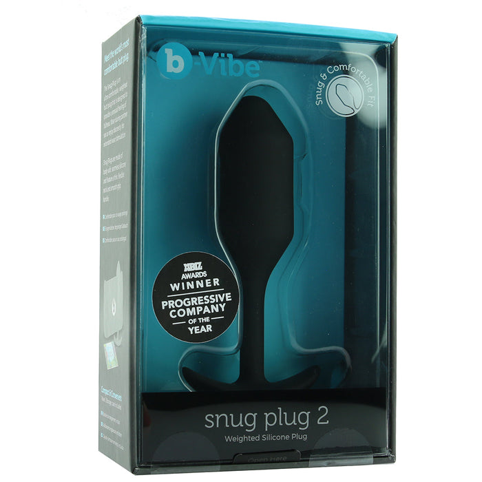 b-Vibe Snug Plug 2 Weighted Silicone Anal Plug Black | Booty Toy